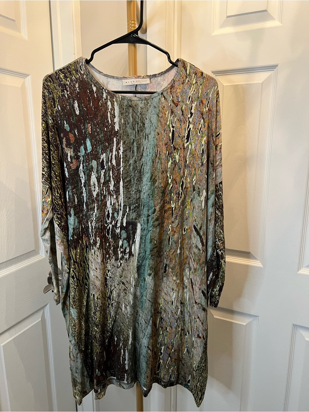 bryn Walker Abstract Multicolor Tunic/dress- Green, Brown, Teal